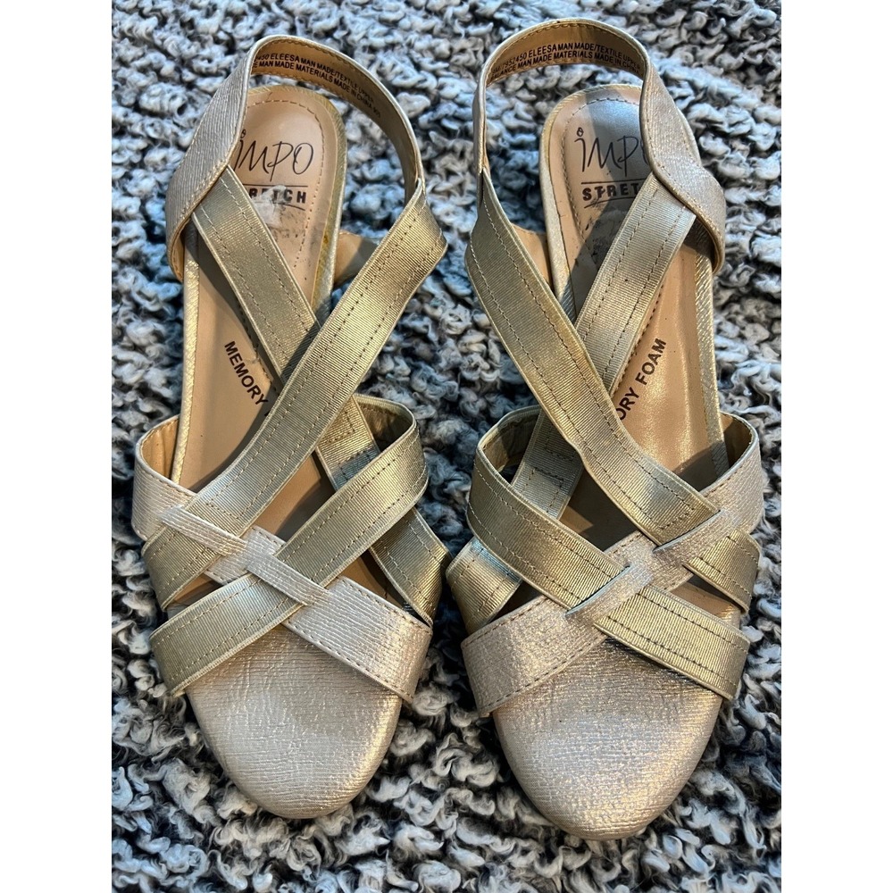 Impo Gold Metallic Strappy Sandals